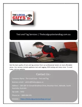 test and tag services thelocalguystestandtag