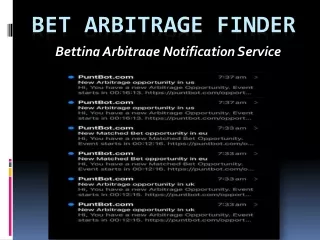Bet Arbitrage Finder