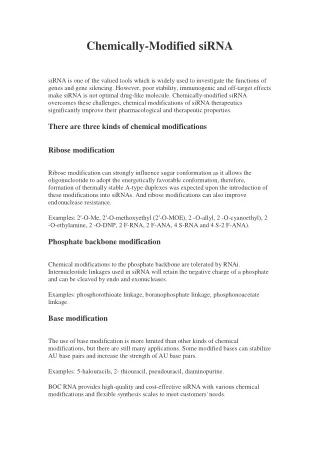 chemically modified sirna