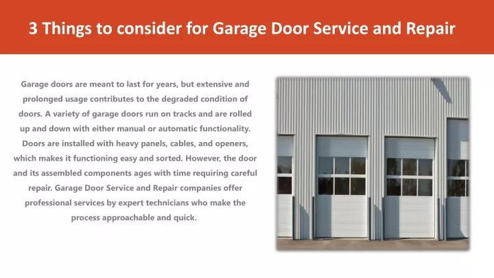 3 things to consider for garage door service