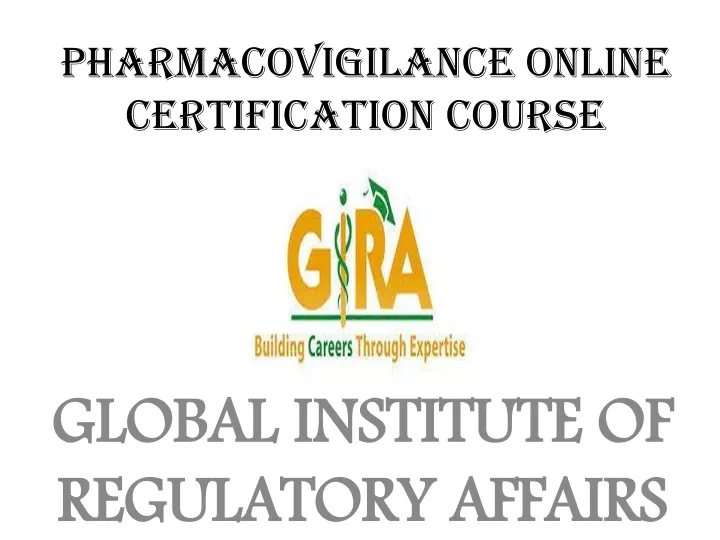 pharmacovigilance online certification course