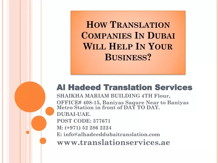 how translation companies in dubai will help in your business