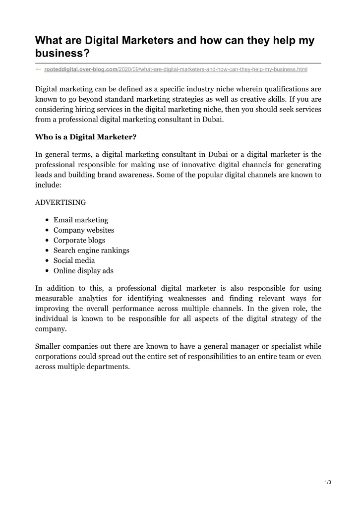what are digital marketers and how can they help