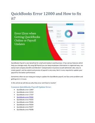 quickbooks error 12000 and how to fix it