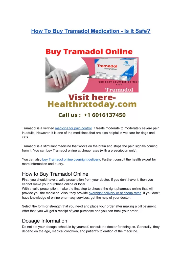 how to buy tramadol medication is it safe