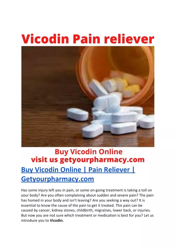 buy vicodin online pain reliever getyourpharmacy