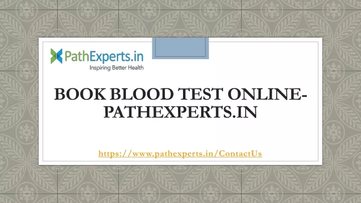 book blood test online pathexperts in