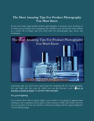 The Most Amazing Tips For Product Photography You Must Know