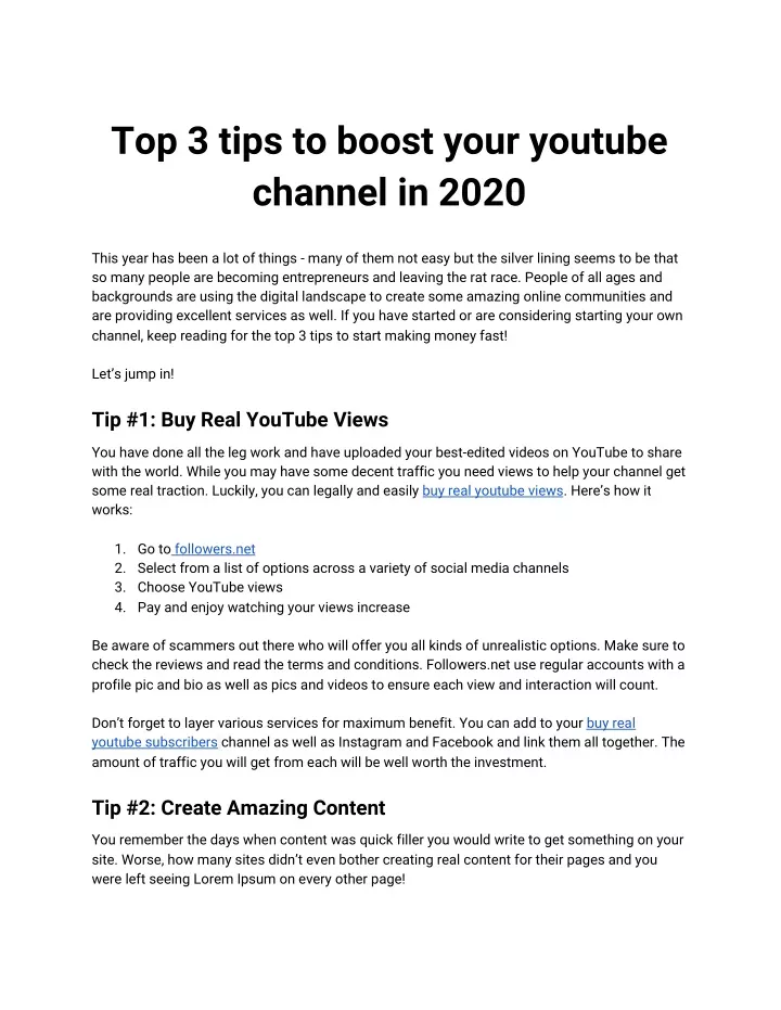 top 3 tips to boost your youtube channel in 2020