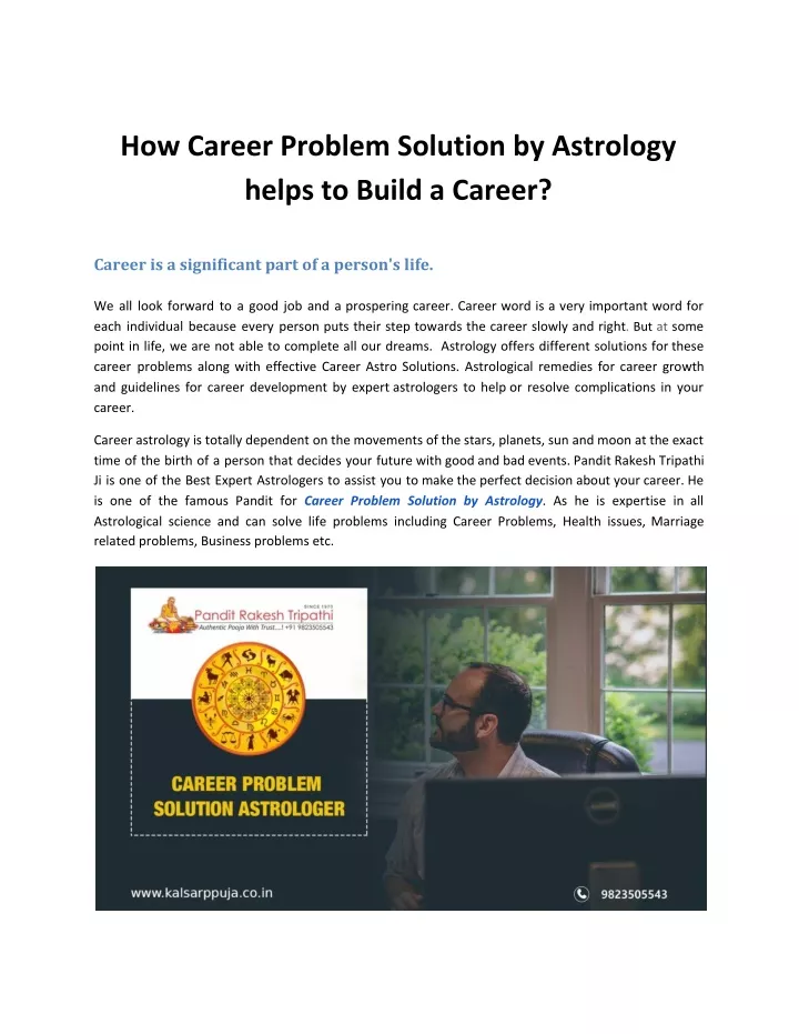 how career problem solution by astrology helps