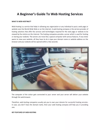 a beginner s guide to web hosting services
