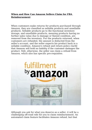 when and how can amazon sellers claim