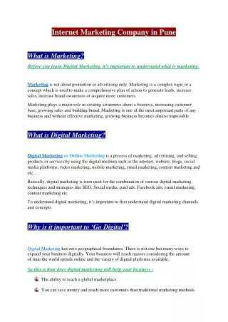 internet marketing company in pune