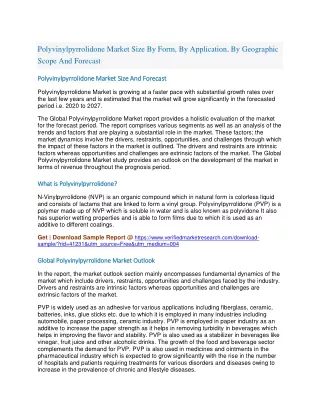 polyvinylpyrrolidone market size by form