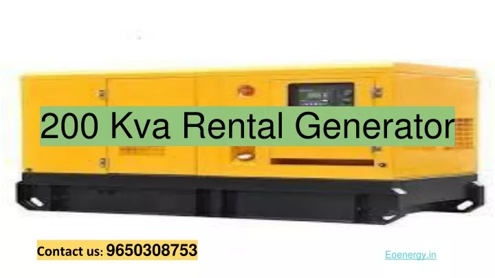 200 kva rental generator