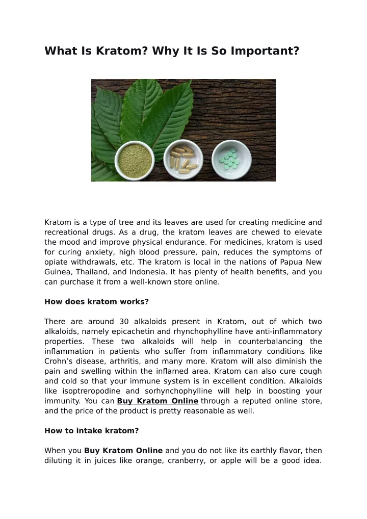 what is kratom why it is so important