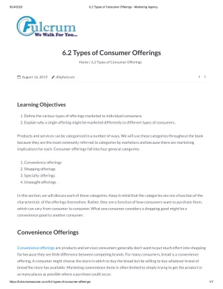 6.2 Types of Consumer Offerings