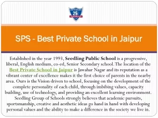 sps best private school in jaipur