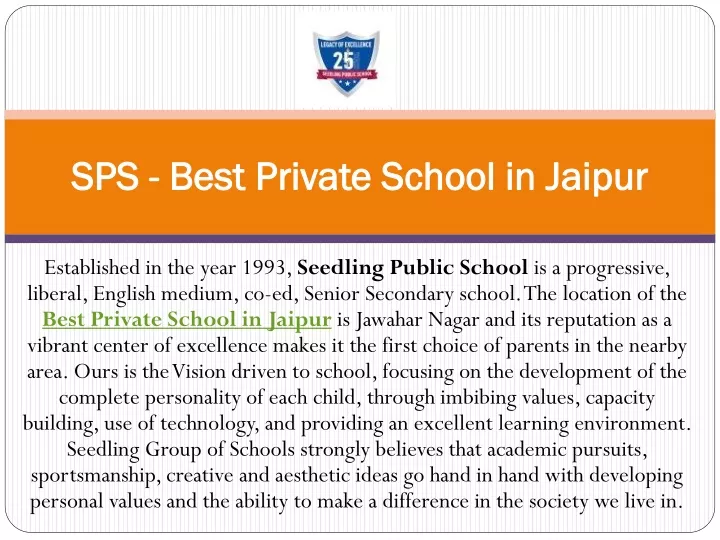 sps best private school in jaipur