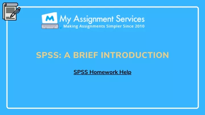 spss a brief introduction