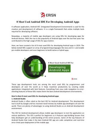 8 most used andriod ide for developing android