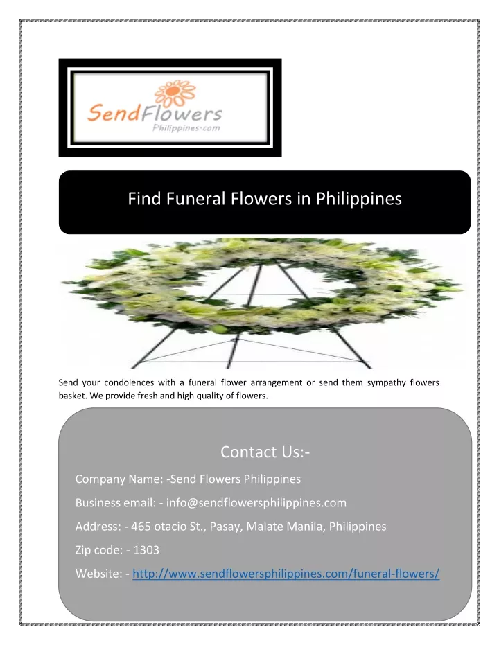 find funeral flowers in philippines