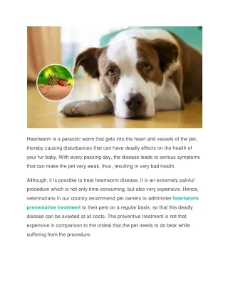 heartworm is a parasitic worm that gets into