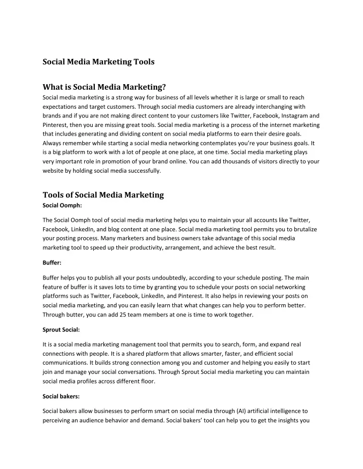 social media marketing tools