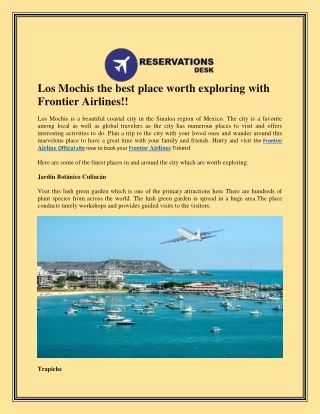 Los Mochis is the best place worth exploring with Frontier Airlines