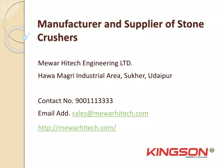 manufacturer and supplier of stone crushers