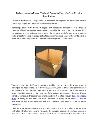 custom packaging boxes the ideal packaging choice