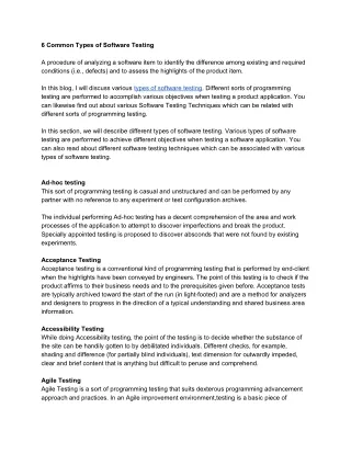 6 common types of software testing a procedure