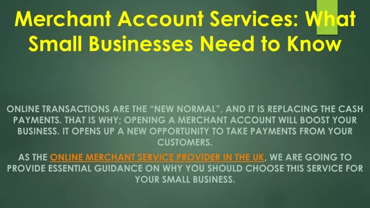 merchant account services what small businesses need to know