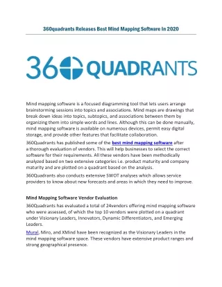 360quadrants Releases Best Mind Mapping Software In 2020