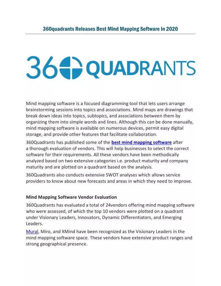 360quadrants releases best mind mapping software