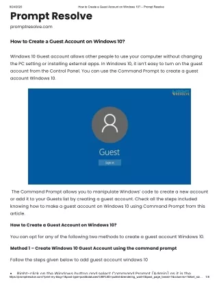 How to Create a Guest Account on Windows 10?