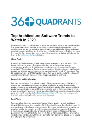 Top Architecture Software Trends to Watch in 2020