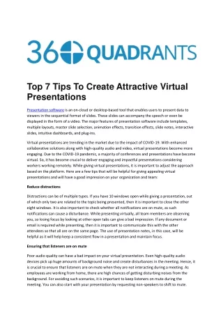 Top 7 Tips To Create Attractive Virtual Presentations