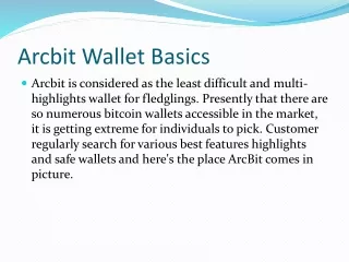 arcbit wallet basics