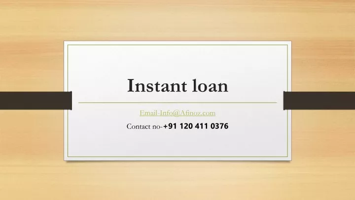 instant loan