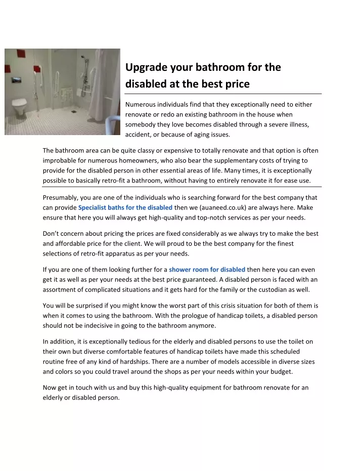 upgrade your bathroom for the disabled
