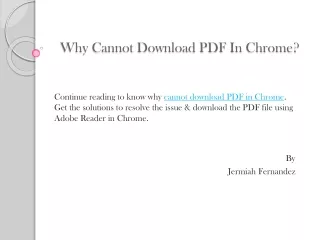 why cannot download pdf in chrome