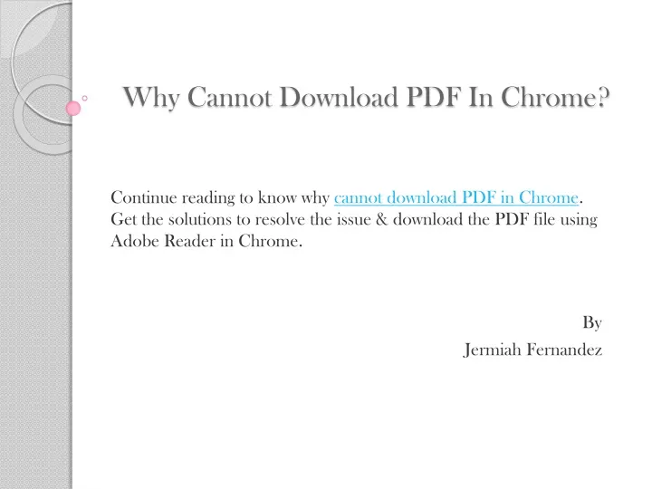 why cannot download pdf in chrome
