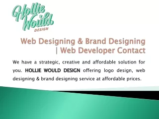 Web Designing & Brand Designing | Web Developer Contact