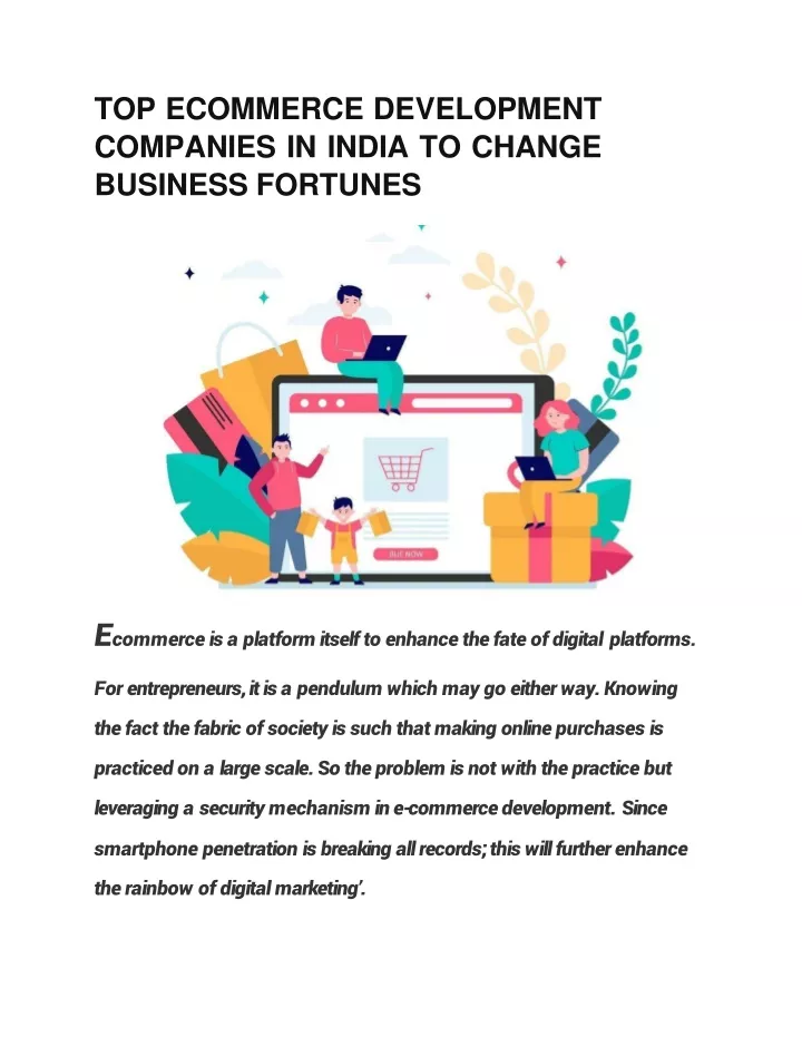 top ecommerce development companies in india to change business fortunes