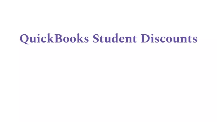 quickbooks student discounts