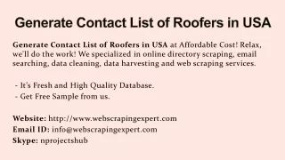 generate contact list of roofers in usa