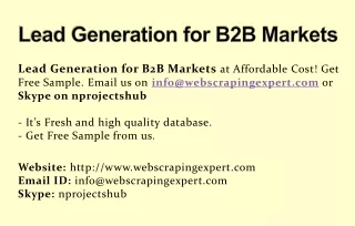 lead generation for b2b markets
