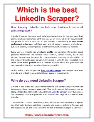 which is the best linkedin scraper