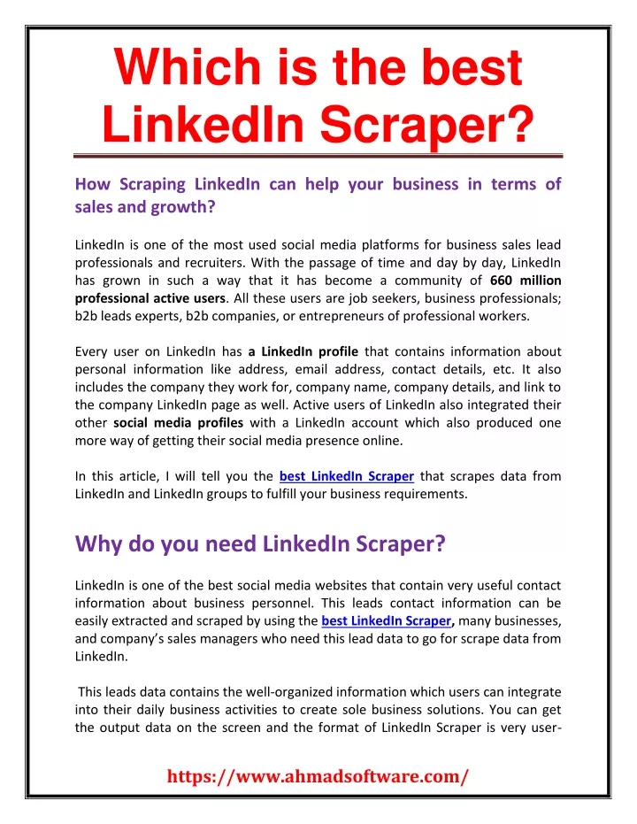 which is the best linkedin scraper